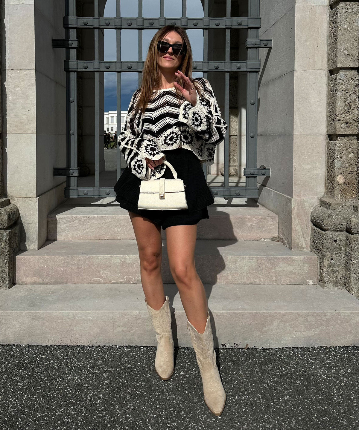 Botas Cowboy Beige | Conforto Médio, Camurça Vegana