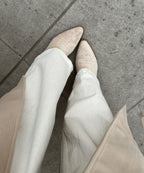Botas Cowboy Beige | Conforto Médio, Camurça Vegana