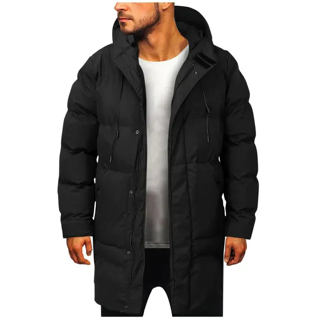 Lux | Casaco Acolchoado Masculino com Capuz Comprido Inverno