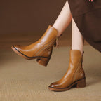 Botins de Salto Alto com Fecho de Correr