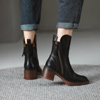 Botins de Salto Alto com Fecho de Correr