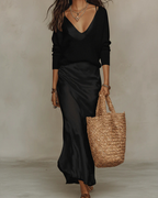 Aria | Vestido Midi Cetim com Jumper Conjunto 2 Peças