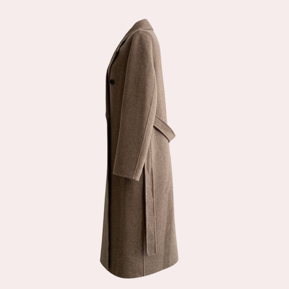 Kestrel | Casaco Feminino Longo Inverno Duplo Abotoamento Oversize