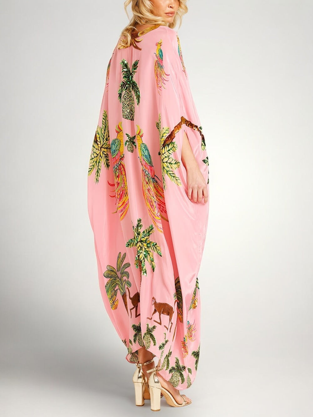 Iris | Vestido Feminino Estampa Coqueiro Ombro Caído