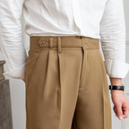 Marlowe | Calças Masculinas Plissadas Cintura Alta