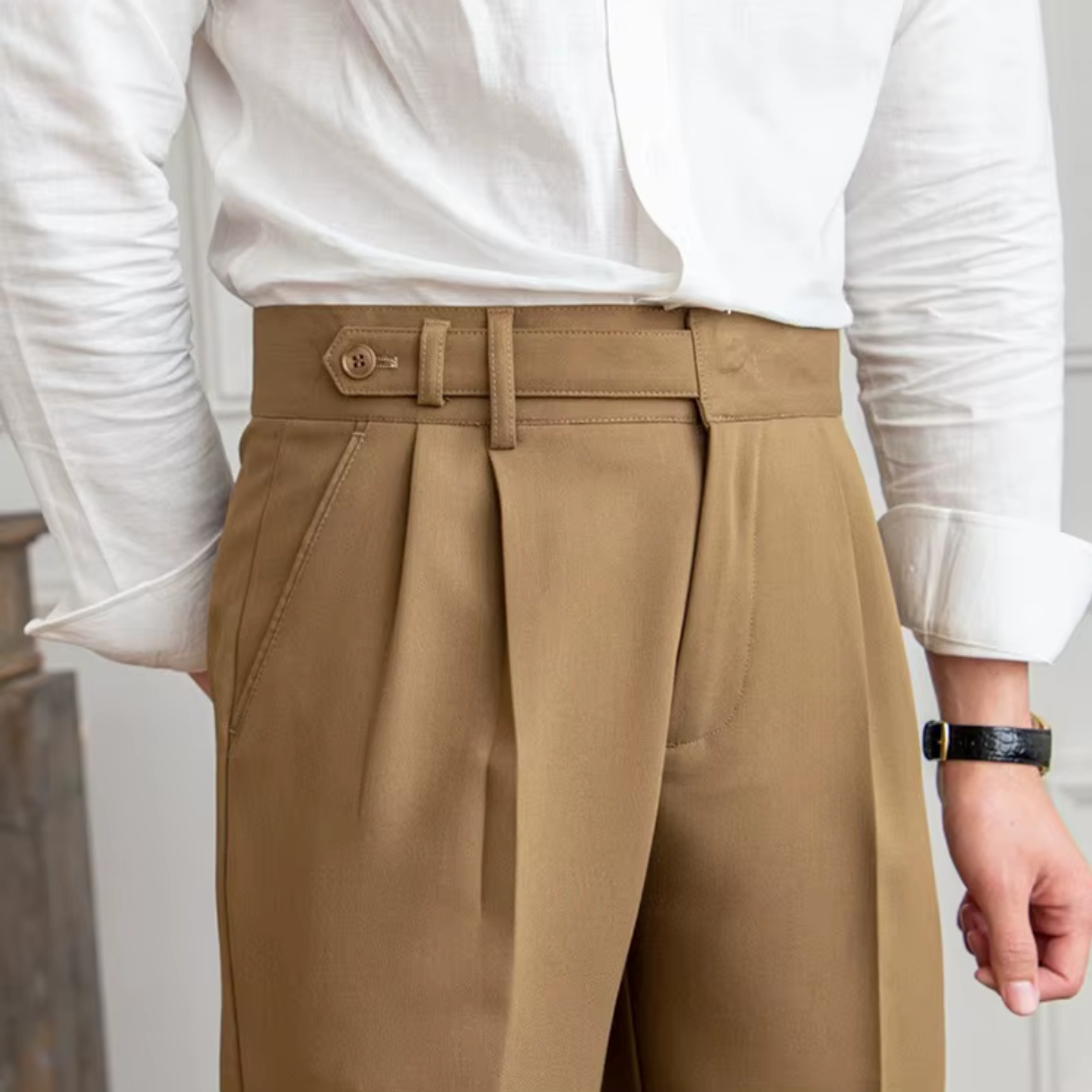 Marlowe | Calças Masculinas Plissadas Cintura Alta