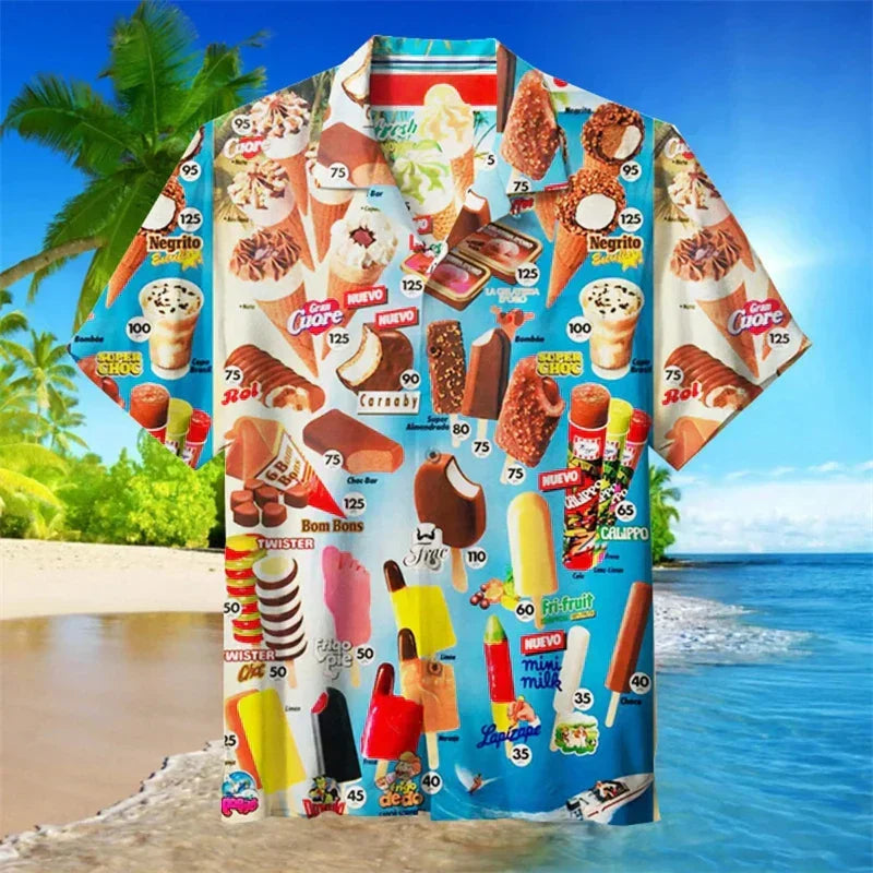 Esme | Camisa Polo Masculina Estampa de Sorvete Manga Curta