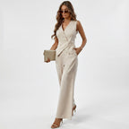 Florine | Conjunto Feminino Colete Sem Mangas e Calça Wide Leg