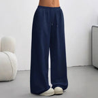 Calça Feminina Wide-Leg | Estilo Esportivo, Confortável | Cintura Alta