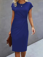 Cosima | Vestido Midi Feminino Gola Redonda Ajustado