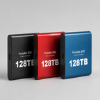Luna | SSD Externo Portátil USB | Transferência Rápida, Compacto | Preto, Azul, Vermelho