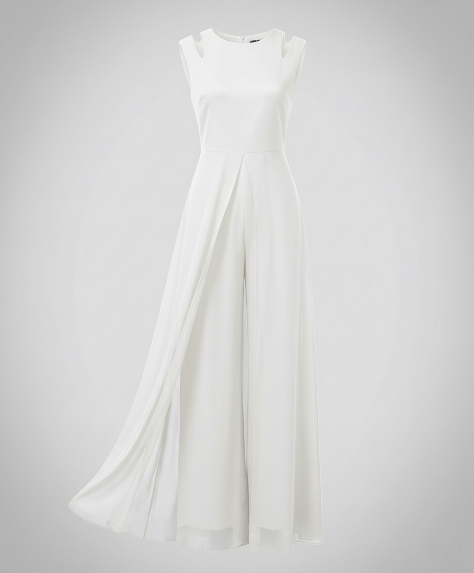Veda | Macacão Feminino Sem Mangas | Pernas Largas, Slim Fit | Elegante