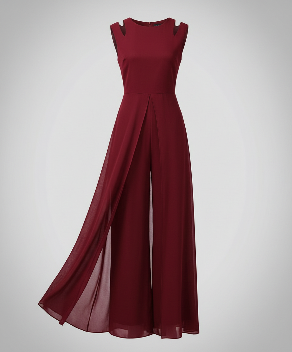 Veda | Macacão Feminino Sem Mangas | Pernas Largas, Slim Fit | Elegante