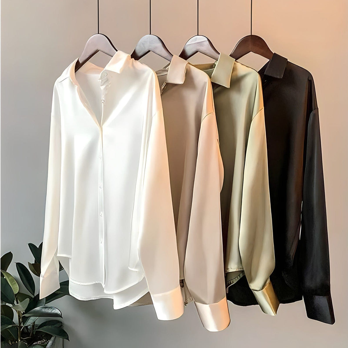 Marlowe | Mulher Blusa de Cetim Manga Longa