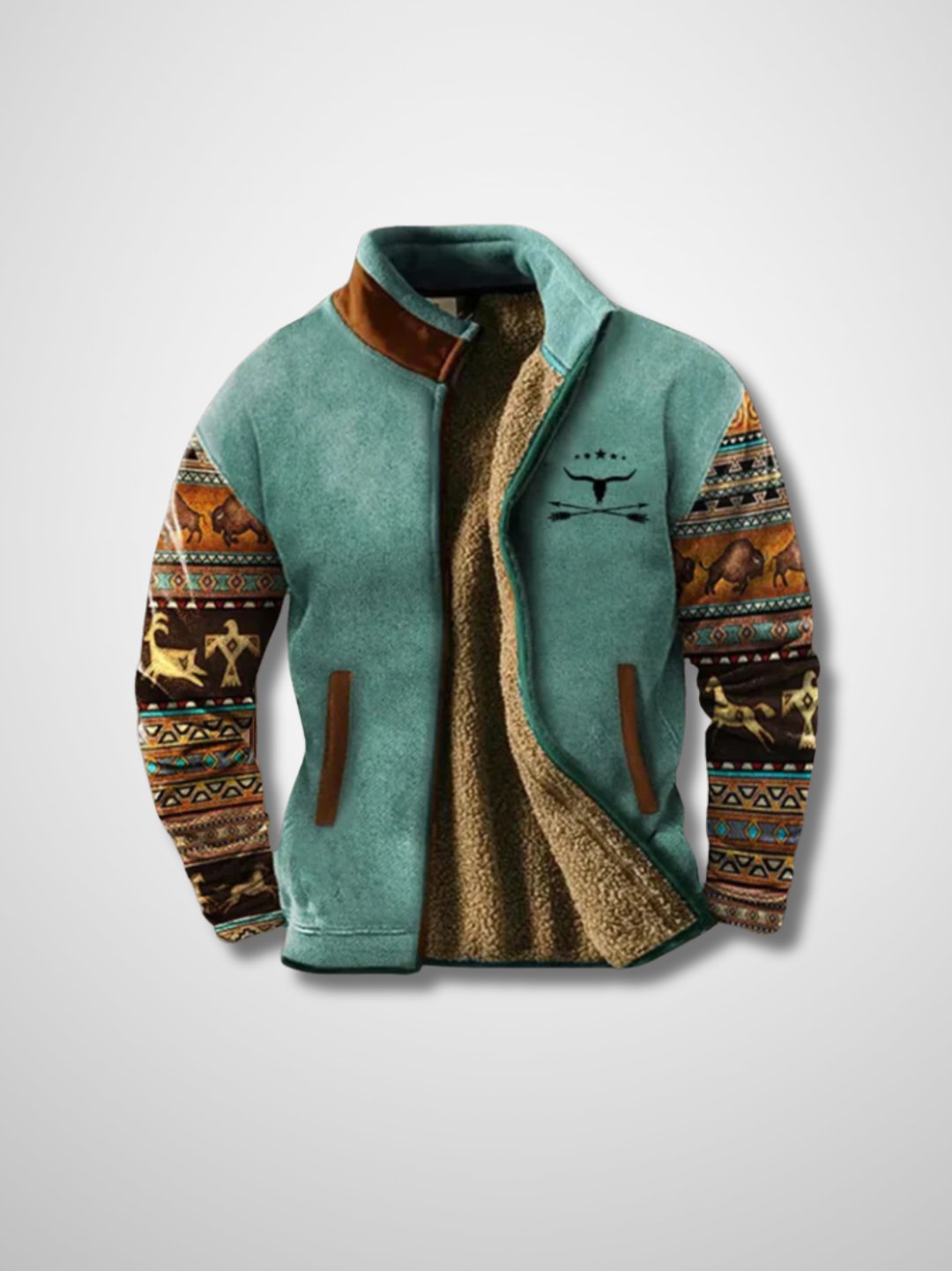 Vera | Homem Jaqueta Fleece Sherpa Zip Frontal