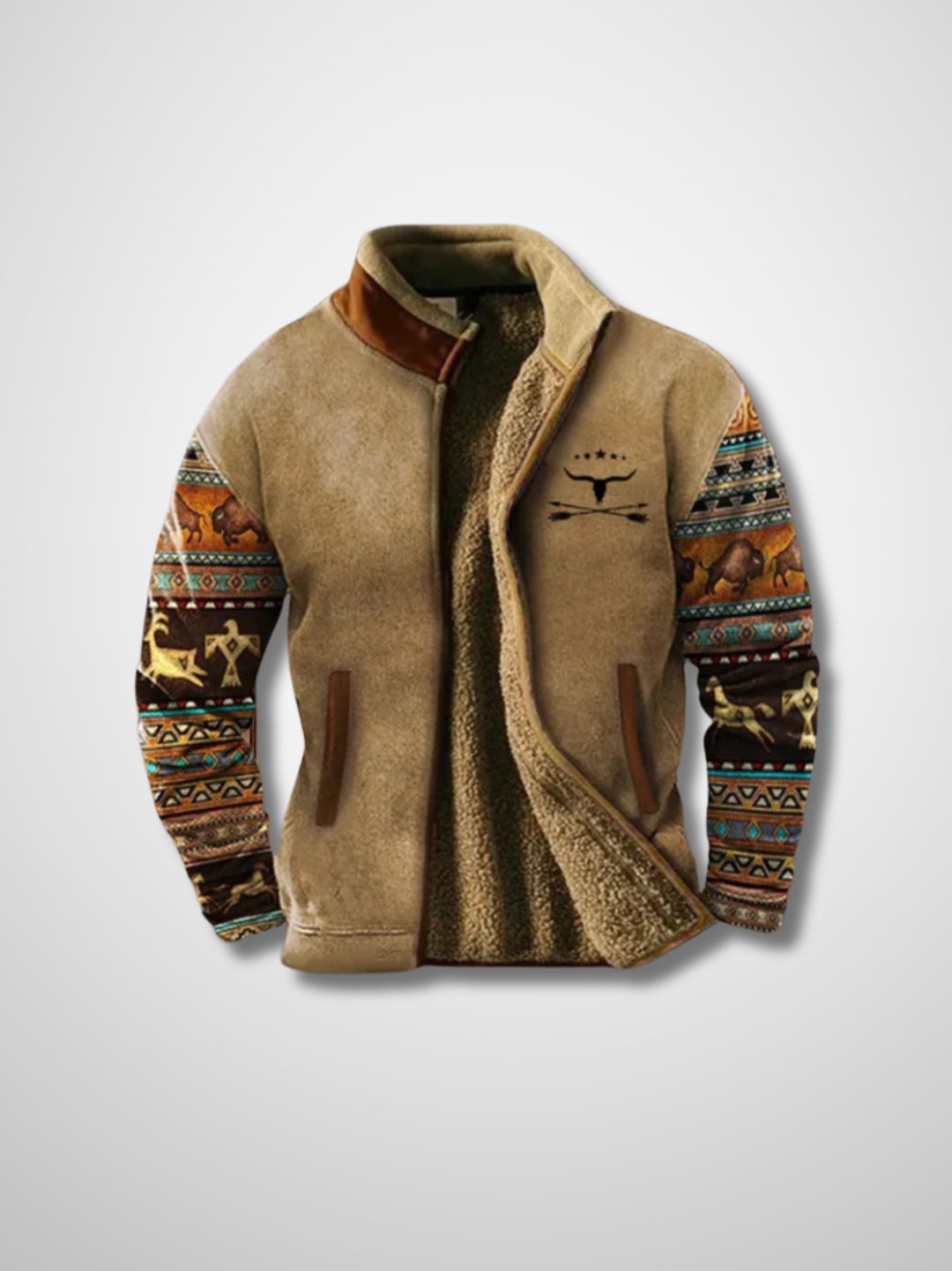 Vera | Homem Jaqueta Fleece Sherpa Zip Frontal