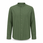 Camisa Masculina Manga Longa Respirável com Botões e Corte Confortável