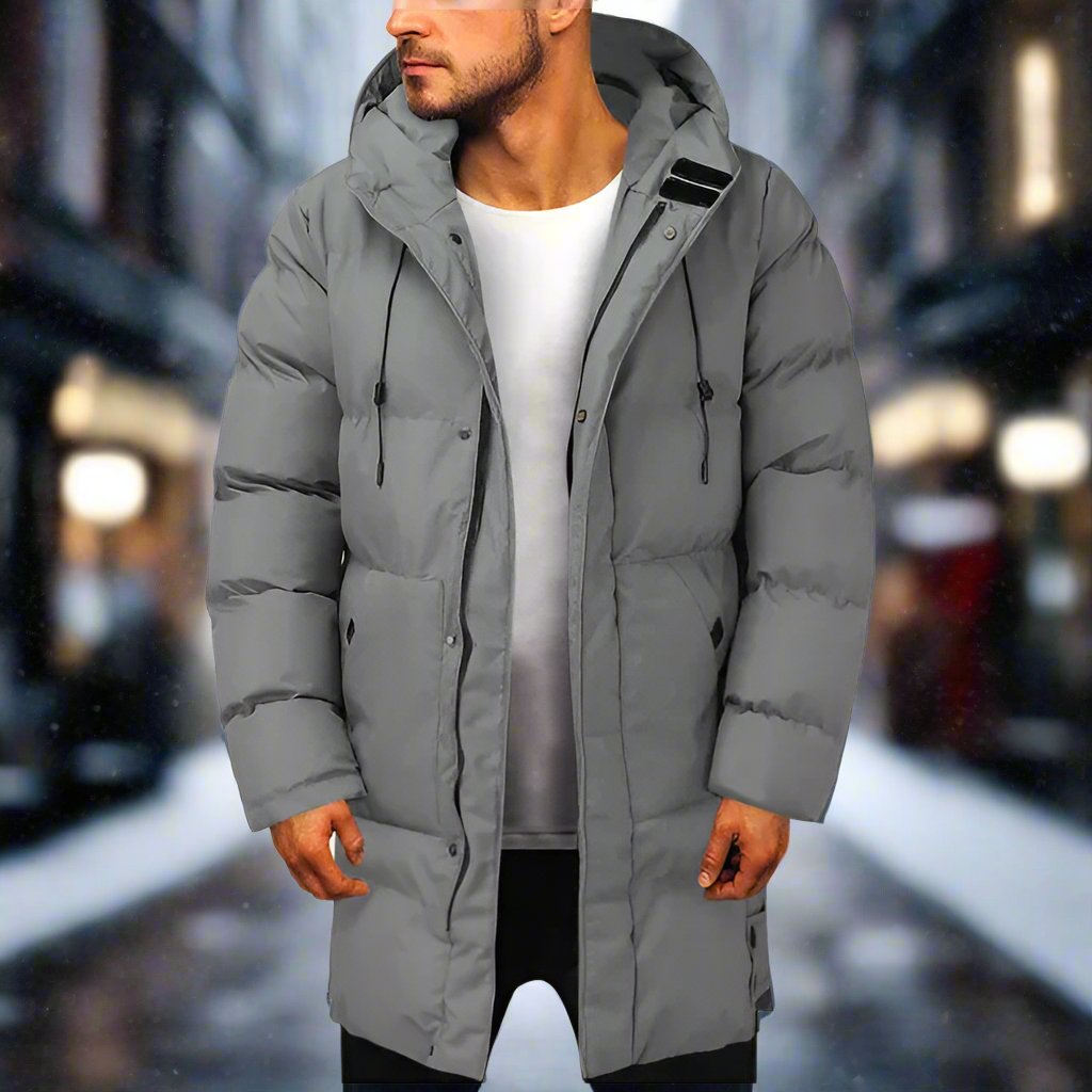 Seraphina | Casaco Puffer com Capuz Masculino Comprimento Médio