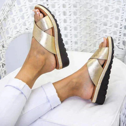 Sandálias Ortopédicas Femininas | Conforto e Suporte | Ouro, Prata, Verde, Preto