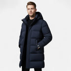 Nova | Homem Parka Acolchoada Longa com Capuz