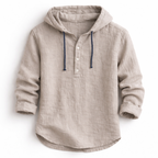Dione | Homem Camisa Henley com Capuz Manga Comprida