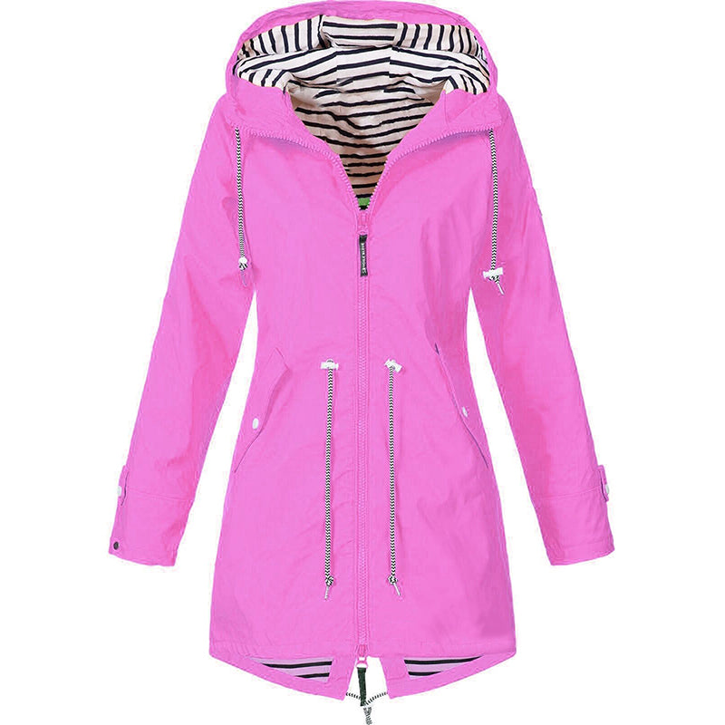 Impermeável Feminino | Capa de Chuva com Capuz | Leve, Elegante