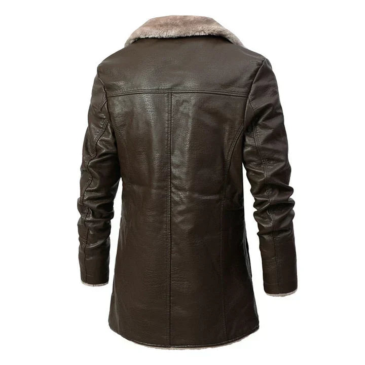 Esme | Casaco Trench Masculino com Gola de Pelos
