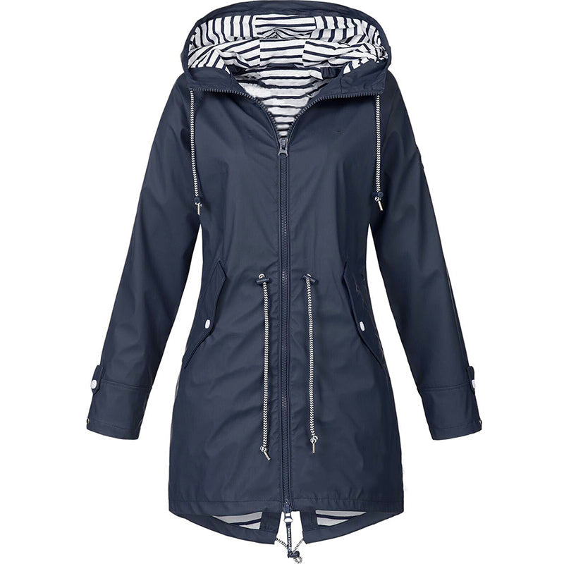 Impermeável Feminino | Capa de Chuva com Capuz | Leve, Elegante
