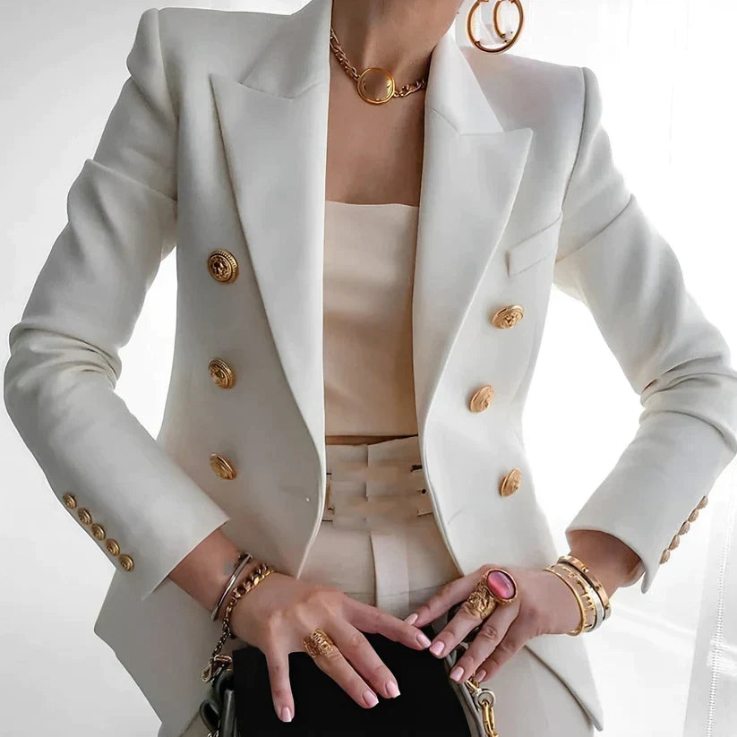 Blazer Feminino | Ombros Estruturados, Corte Elegante | Botão Único, Social