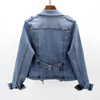 Odette | Jaqueta Jeans Cropped Moto Feminina