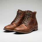 Tamsin | Botas Cano Curto Masculinas Bico Arredondado Cadarço Salto Baixo