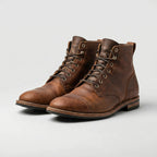 Tamsin | Botas Cano Curto Masculinas Bico Arredondado Cadarço Salto Baixo