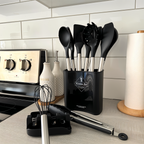 Posy | Conjunto de Utensílios de Cozinha em Silicone | 12 Peças, Resistente ao Calor | Cabo Inox
