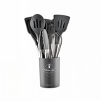 Posy | Conjunto de Utensílios de Cozinha em Silicone | 12 Peças, Resistente ao Calor | Cabo Inox