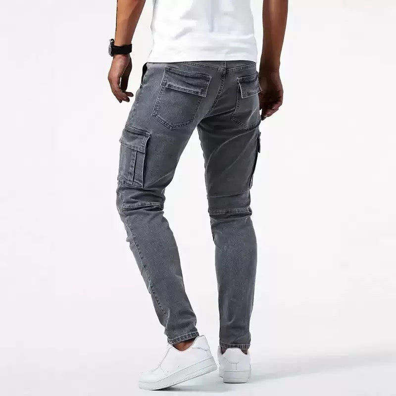 Yasmin | Calças Jeans Cargo Slim Fit Masculinas