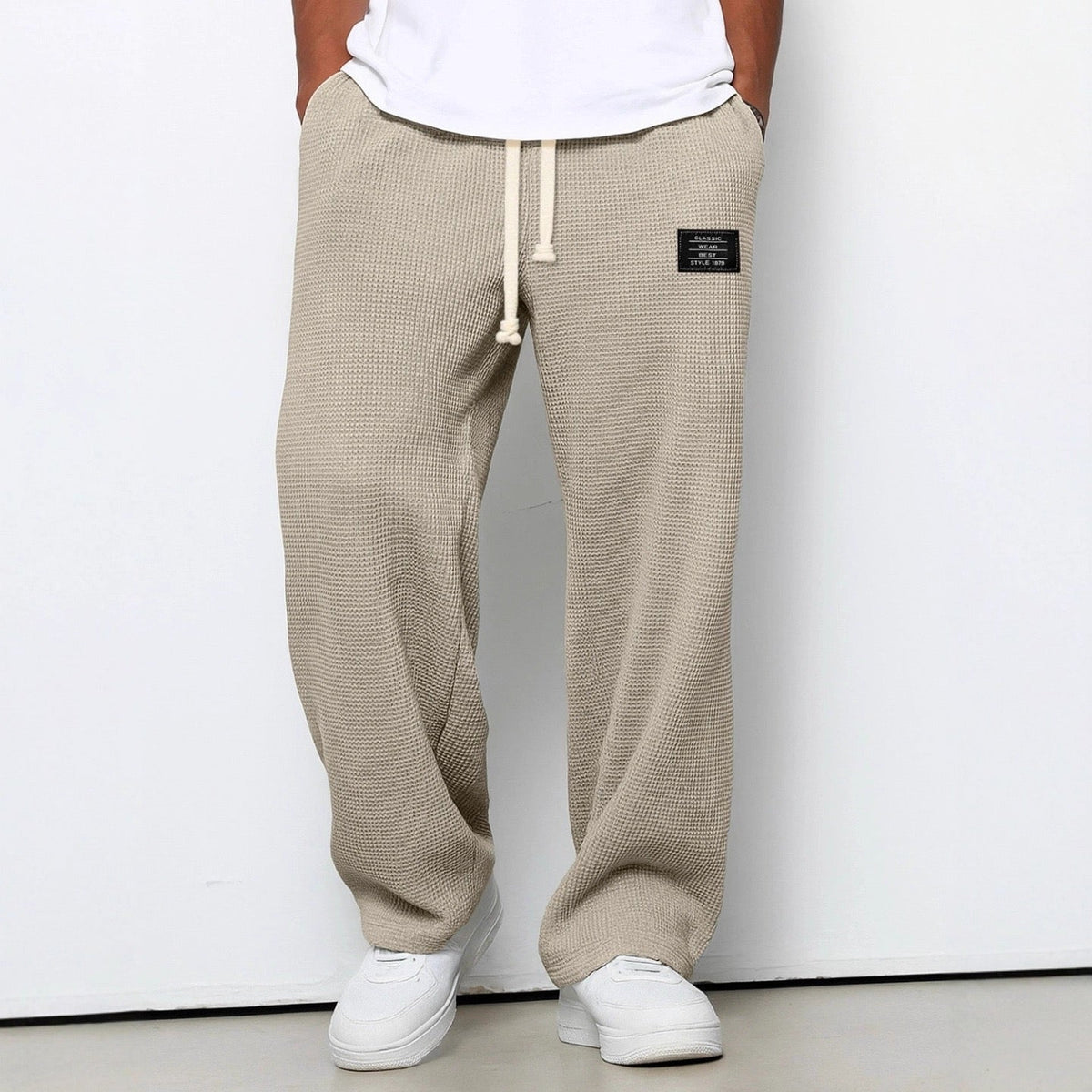 Elsa | Calças de Jogging Masculinas Waffle Knit Relaxed