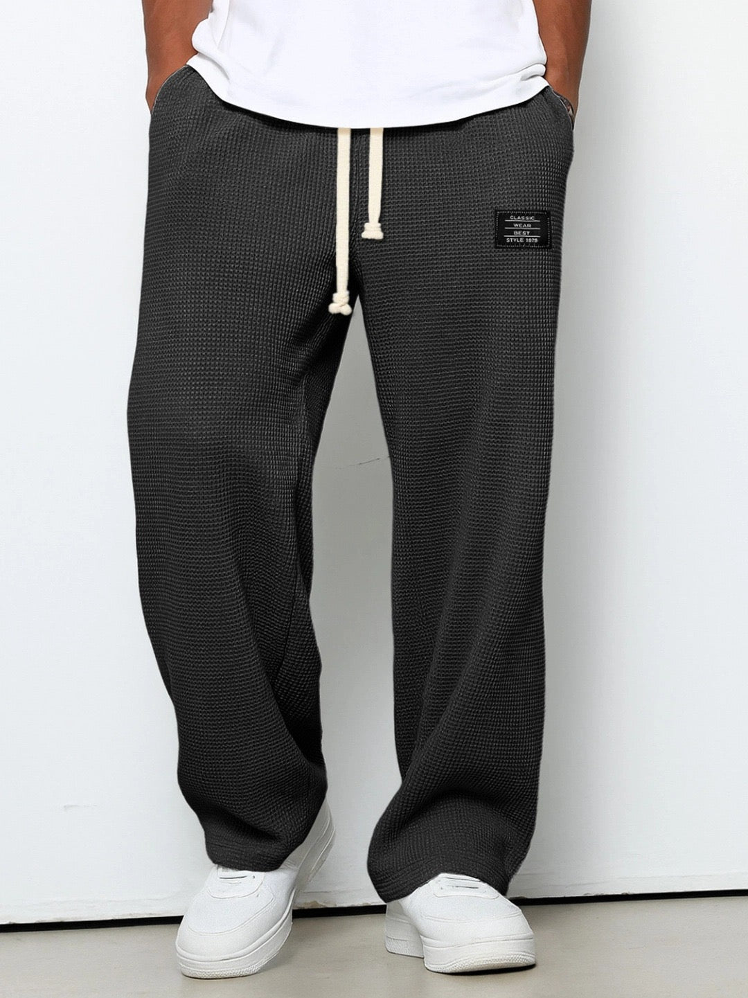 Elsa | Calças de Jogging Masculinas Waffle Knit Relaxed