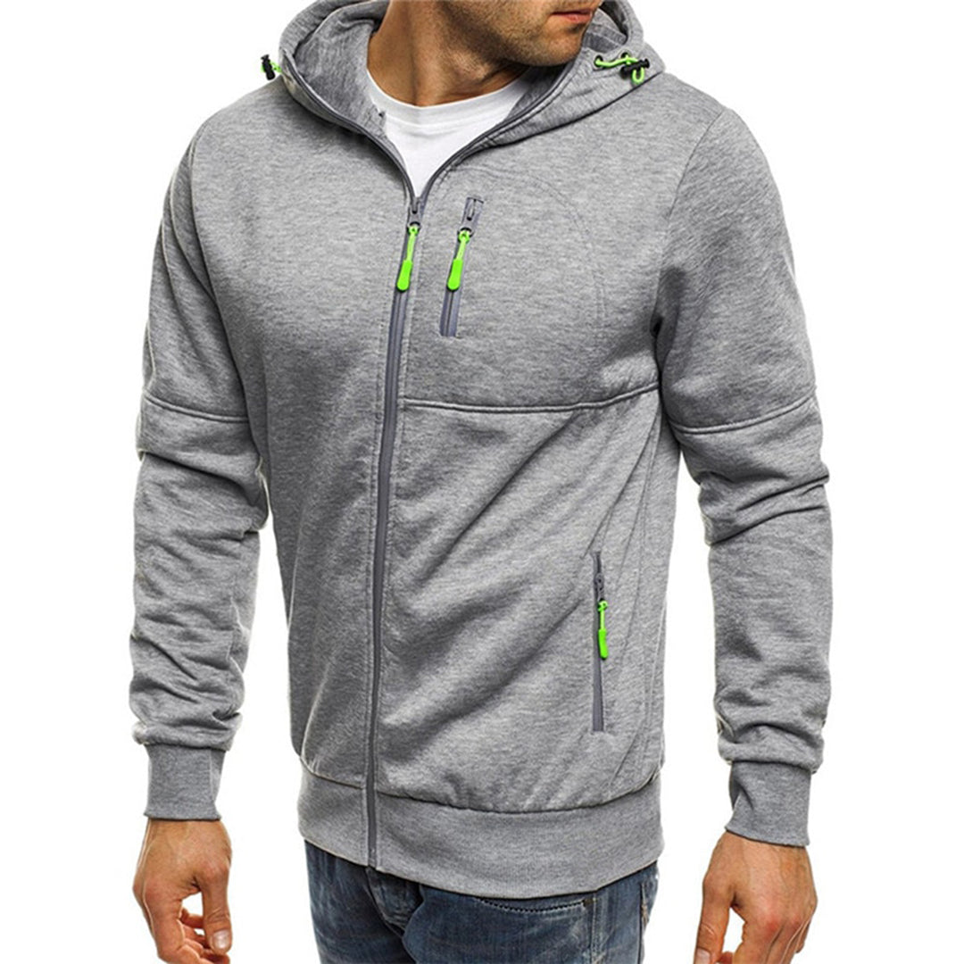 Solveig | Homem Hoodie com Fecho de Correr Casual