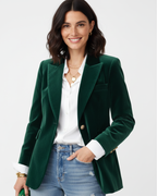 Mulher Blazer Veludo Estruturado