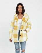 Dione | Mulher Veste Xadrez Peluche Quente Casual