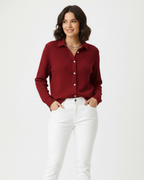 Rosalind | Cardigan Feminino Algodão Stretch Colarinho Ajustado