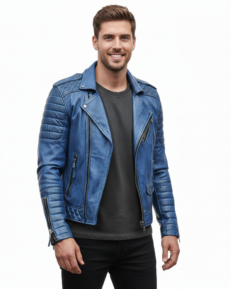 Xena | Homem Veste Moto com Fecho de Correr Estilo Urbano