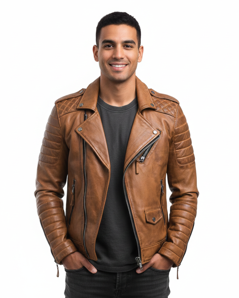 Xena | Homem Veste Moto com Fecho de Correr Estilo Urbano