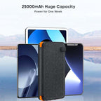 Tessa | Powerbank Solar 25000mAh | Carregamento Rápido, 4 Painéis Solares, USB-C