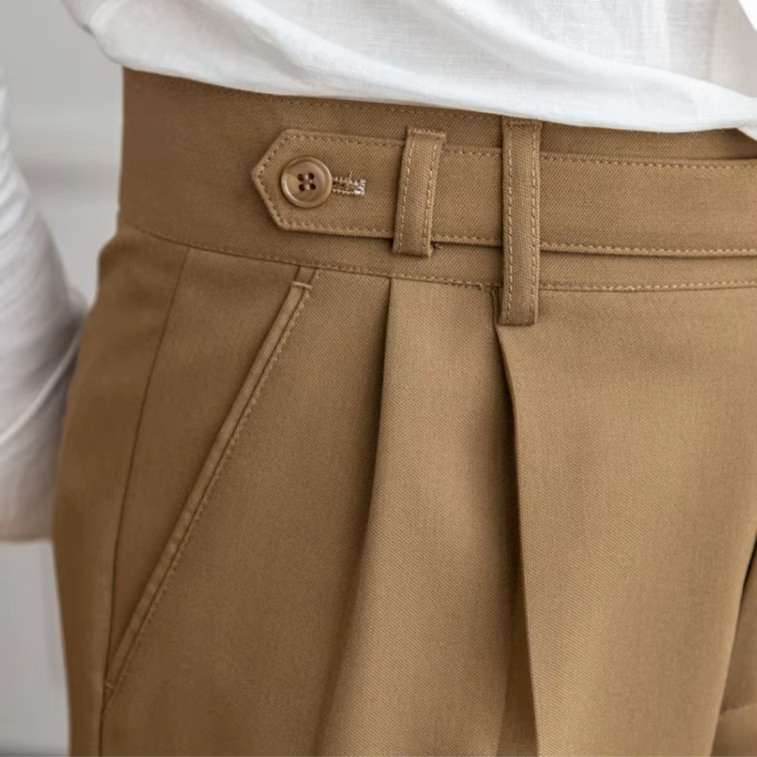 Marlowe | Calças Masculinas Plissadas Cintura Alta