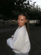 Tessa | Mulher Blusão Bomber Cropped com Fecho de Zip