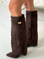 Jolie | Botas Femininas Cano Alto Bico Fino com Salto