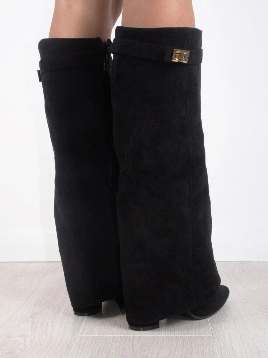 Jolie | Botas Femininas Cano Alto Bico Fino com Salto