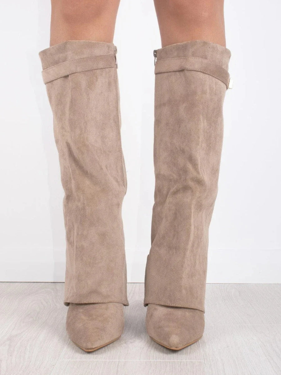 Jolie | Botas Femininas Cano Alto Bico Fino com Salto