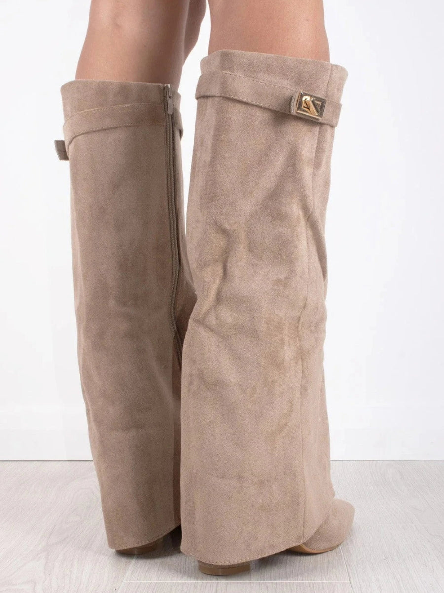 Jolie | Botas Femininas Cano Alto Bico Fino com Salto